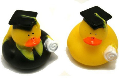 

Fun Express Graduation Graduate Rubber Ducky Duck Party Favors Bath Toy(Multicolor)