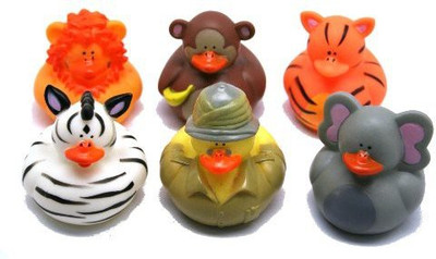 

Fun Express Safari Rubber Duckie Bath Toy(Multicolor)