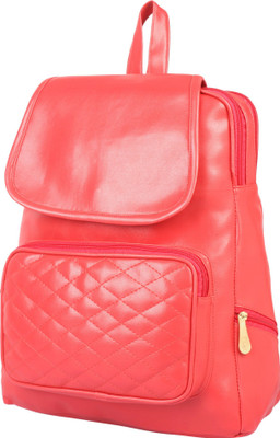 Rajni Fashion PU Leather Backpack School Bag Student Backpack Traval bag 9L Backpack (Red) 9 L Backpack(Red)