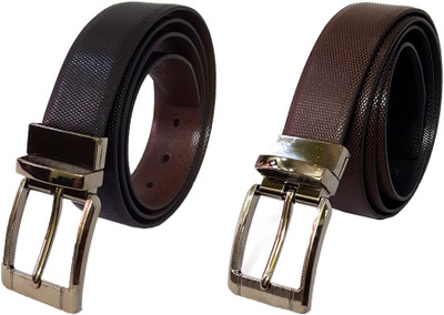 

WOODS Men Formal Black, Brown Genuine Leather Reversible Belt
