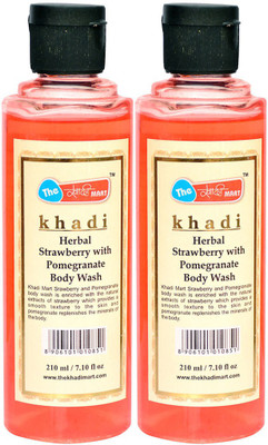 

Khadi Mart Herbal Strawberry with Pomegranate Body Wash(420 ml, Pack of 2)