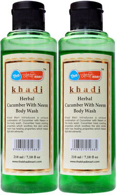 

Khadi Mart Herbal Cucumber With Neem Body Wash(420 ml, Pack of 2)