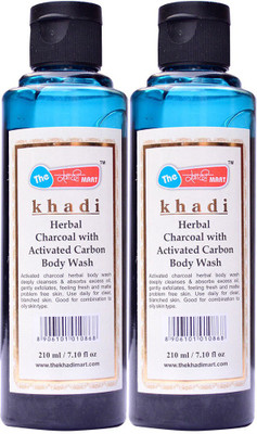 

Khadi Mart Herbal Charcoal with Activated Carbon Body Wash(420 ml, Pack of 2)