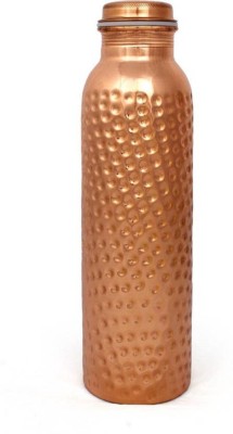 KUBER INDUSTRIES Hammered Lacqour Coated Anti Tarnished Leak Proof Pure Copper Bottle Set of 1 Pcs Large 1000 ML Handmade, Ayurveda and Yoga Bottle with Medicinal Benefits-COPBOT208 1000 Bottle(Pack of 1, Gold, Copper)
