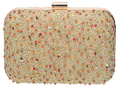 

Fabric and Lace Party, Casual, Formal Beige Clutch