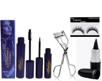 

Pro longwear combo eyelashes , padma eyeliner & mascara , stick kajal with eyelash kajal(Set of 5)