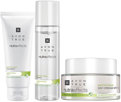 

Avon True Nutraeffects Mattifying Cleanser 100g + Toner 150ml + Day Cream 50g(Set of 3)