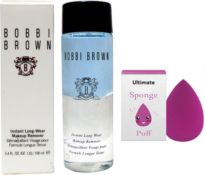 Ultimate Sponge Puff, Bobby Brown Instant Long Wear Makeup Remover 100 ml(Set of 2)