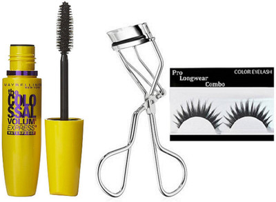 

Pro longwear combo eyelashes , the mag num volum express with eyelash curler(Set of 3)