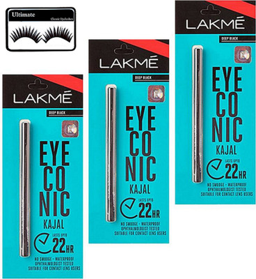 

Ultimate Eyelashes With Eyeconic kajal Pack of 3(Set of 4)