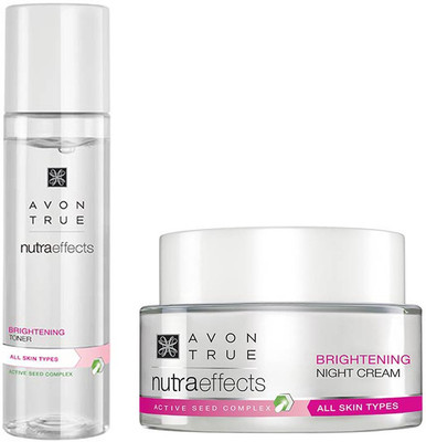 

Avon True Nutraeffects Brightening Night Cream 50g + Brightening Toner 150 ml(Set of 2)