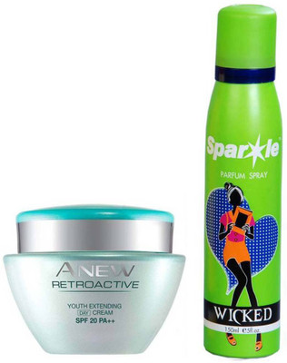 

Avon Anew Retroactive Youth Extending Day Cream SPF 20 PA++ (15 g) & With one sparkle perfume spray 150 ml(Set of 2)