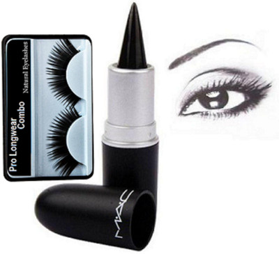

Pro longwear combo Eyelashes& Mac Kajal Stick Pure & Dark Black(Set of 2)