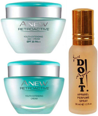 

Avon Anew Retroactive Youth Extending Day Cream SPF 20 PA++ (15 g) & one Retroactive Night Cream (15 g) & with one do it perfume 30 ml(Set of 3)