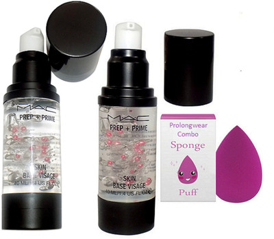 

Pro longwear combo Sponge Puff, Prep+Prime Skin Vase Visage Primer Gel SPF 15 (Pack Of 2)(Set of 3)