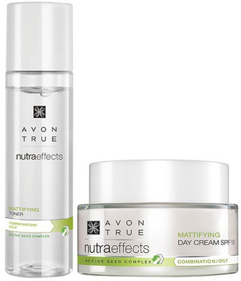 

Avon True Nutraeffects Mattifying Day Cream 50g + Mattifying Toner 150 ml(Set of 2)