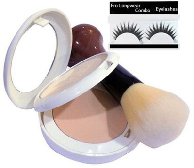 

Pro longwear combo Eyelashes, Mac Two Way Compact & Makeup Brush(Set of 3)