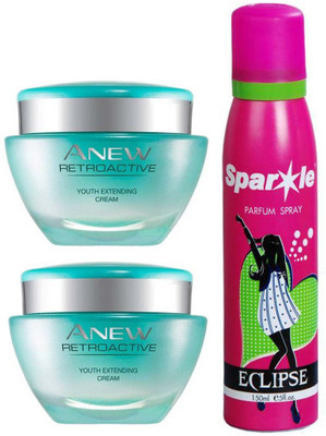

Avon Anew two Retroactive Night Cream (15 g) & With one sparkle perfume spray 150 ml(Set of 3)