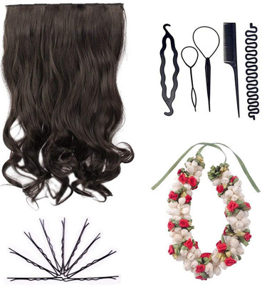 

Confidence Hair Extension Synthetic, Hair Accessory Set, Bob Pins With Hair Gajra Used For Women And Girls(Set of 16)