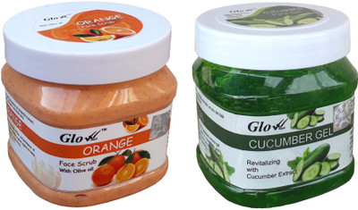 

Glow Right ORANGE SCRUB With CUCUMBER GEL(Set of 2)