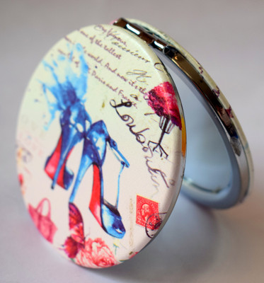 

oramsa Multicolor Printed Designer Compact Mirror - Dual Mirror, (Normal and 3x Magnification)