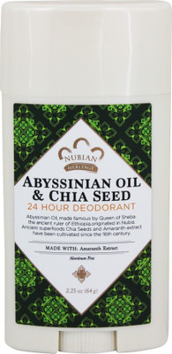 

Nubian Heritage 24 Hour Deodorant Abyssinian Oil & Chia Seed Deodorant Spray - For Men(64 g)