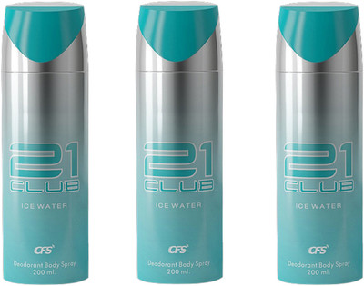 

CFS 21 Club Ice Water Deodorant Body Spray 200ML Each (Pack of 3) Deodorant Spray - For Men & Women(600 ml, Pack of 3)