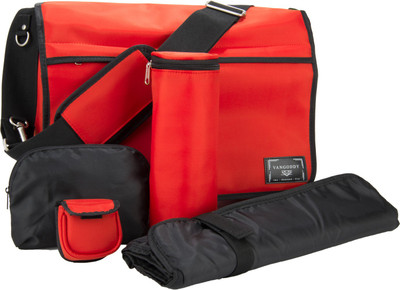 

VanGoddy Baby Nappy Diaper Bag, Insulated Bottle Bag, Changing Pad, Multiple Pockets Travel Nappy Bag Messenger Diaper Bag(Red)