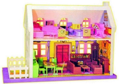 

Amazia 34 pieces Complete Doll House Play Set For Kiddzz.(Multicolor)