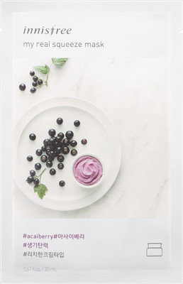 

Innisfree My Real Squeeze Mask - Acai Berry(sheet mask)(20 ml)