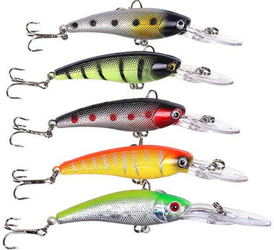 

Always Sporty Hard Bait PP (Polypropylene) Fishing Lure(Pack of 5, Size 9)