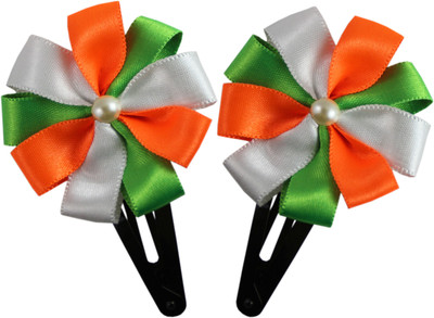 

Threads N Ribbons TriColour Flower Hair Clip Tic Tac Clip(Multicolor)