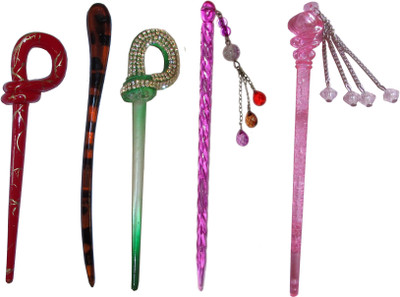 

ANOLA Combo of Multi Color Juda Sticks Bun Stick(Multicolor)
