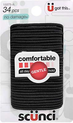 

Scunci Elastic Hair Bands, Black Hair Band(Black)
