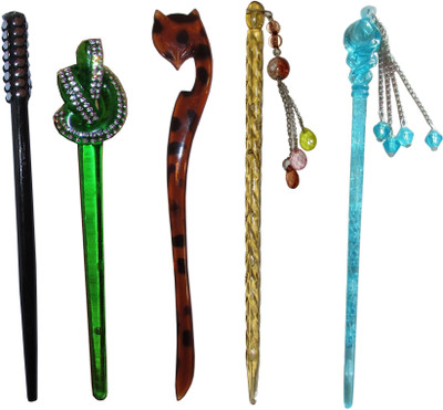 

HARIYALI Combo of Multi Color Juda Sticks Bun Stick(Multicolor)