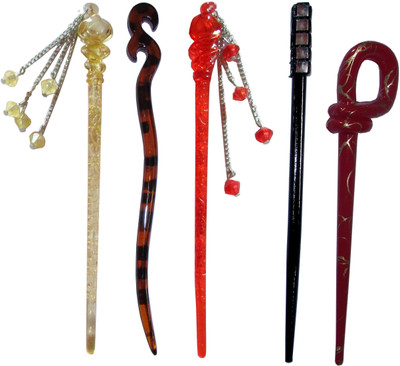 

SAJAN Combo of Multi Color Juda Sticks Bun Stick(Multicolor)