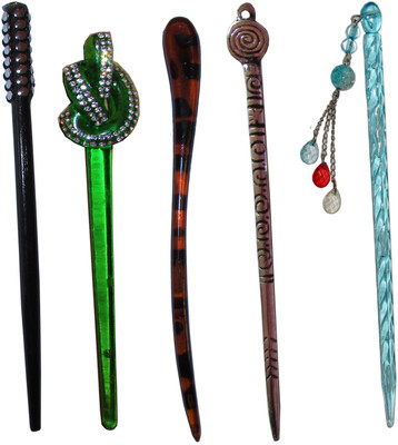 

SANAM Combo of Multi Color Juda Sticks Bun Stick(Multicolor)