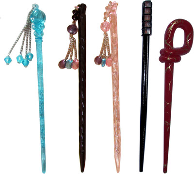 

SHRBAT Combo of Multi Color Juda Sticks Bun Stick(Multicolor)