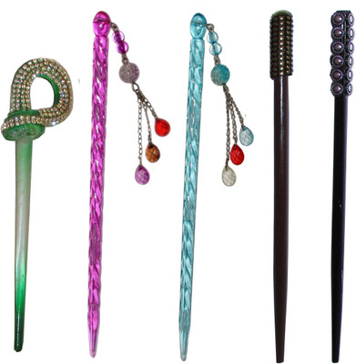 

JIJUJIJ Combo of Multi Color Juda Sticks Bun Stick(Multicolor)