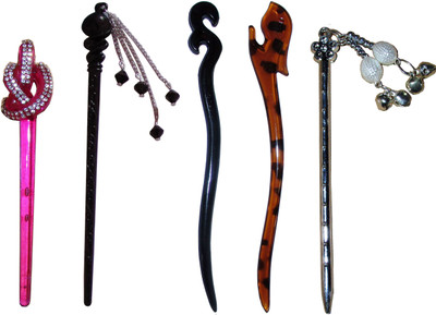 

TAKAAT Combo of Multi Color Juda Sticks Bun Stick(Multicolor)