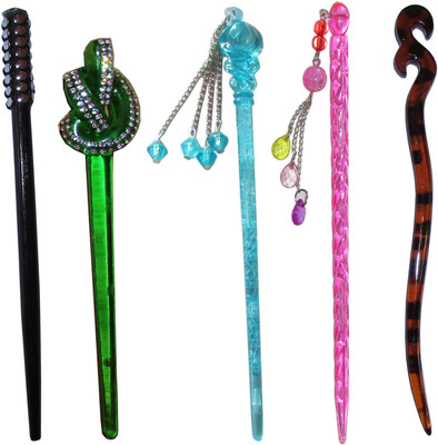 

MOHRA Combo of Multi Color Juda Sticks Bun Stick(Multicolor)