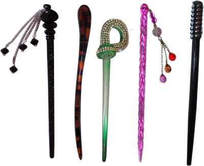 

SAMBHAV Combo of Multi Color Juda Sticks Bun Stick(Multicolor)