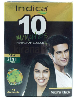

Indica 10 Minutes Herbal Hair Colour Natural Black 40g Hair Color(Natural Black)