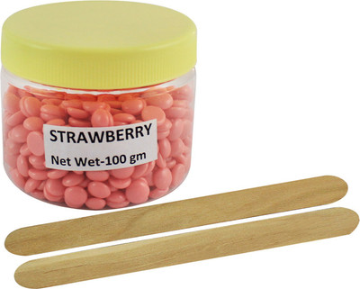 

Ear Lobe & Accessories Strawberry Flavored Depilatory Pearl Hair Removal Hot Wax Beans 100 gms) with 2 Wax Applicator Wax(100 g)