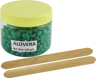 

Ear Lobe & Accessories Aloe Vera Flavored Depilatory Pearl Hair Removal Hot Wax Beans (100 gms) with 2 Wax Applicator Wax(100 g)