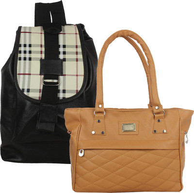 

Fillin Cart Women Casual, Evening/Party Brown, Black PU Shoulder Bag, Black;brown