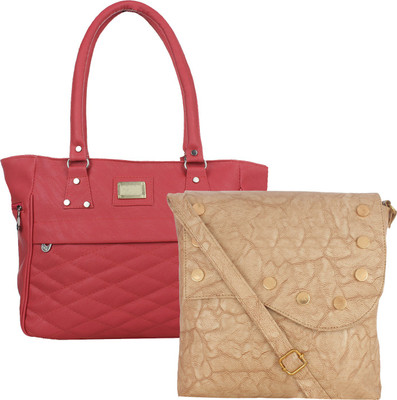 

Element Cart Sling Bag(Pink, Beige), Beige;pink