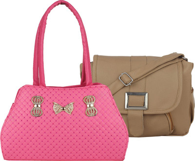 

Fillin Cart Sling Bag(Pink, Brown), Brown;pink