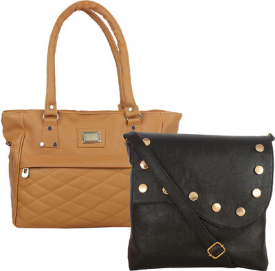 

Fillin Cart Women Casual, Evening/Party Brown, Black PU Sling Bag, Black;brown