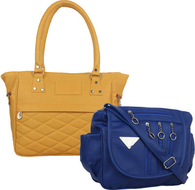 

Fillin Cart Women Casual, Evening/Party Beige, Blue PU Sling Bag
